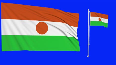 Green-Screen-Waving-Niger-Flag-or-flagpole